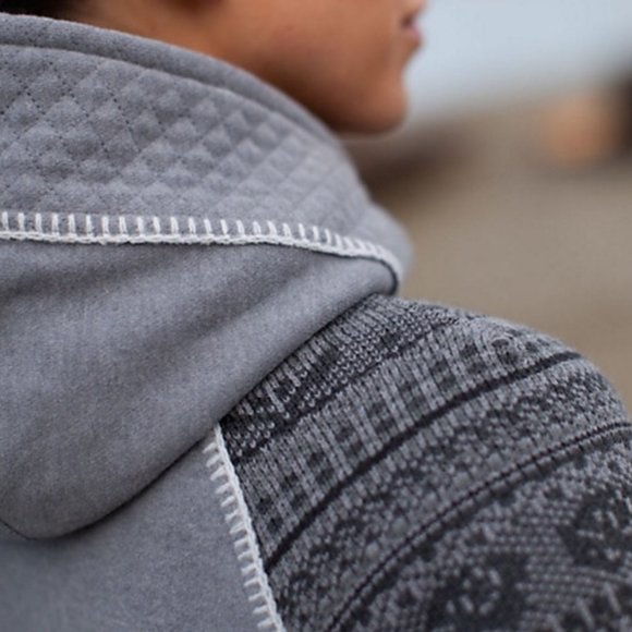 Lululemon Spacial Edition Knit Gray Scuba Hoodie - Picture 3 of 11